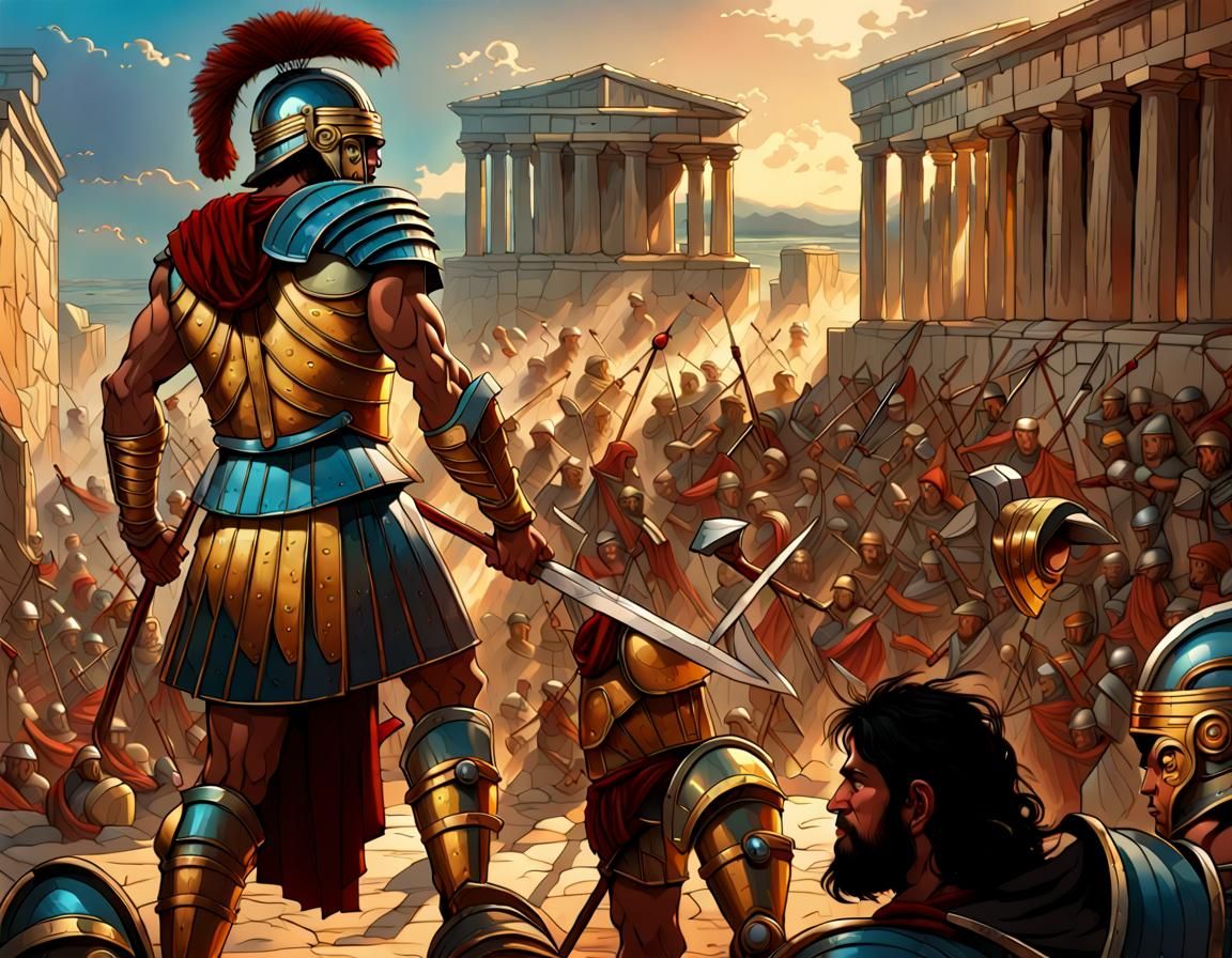 Epic Battle of Troy in Ancient Greek Splendor