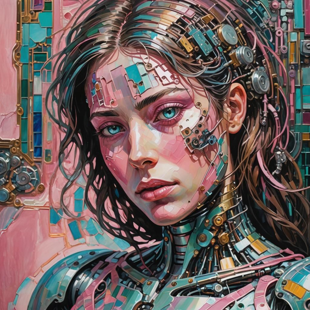 Cyborg Goddess in Radiant Splendor