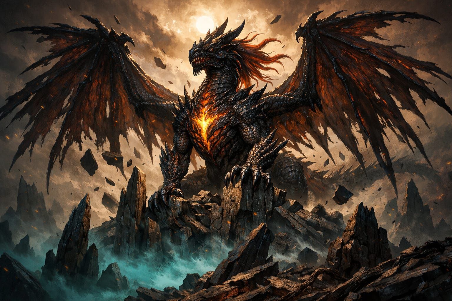 Colossal Dragon Tyrant on Volcanic Ridge