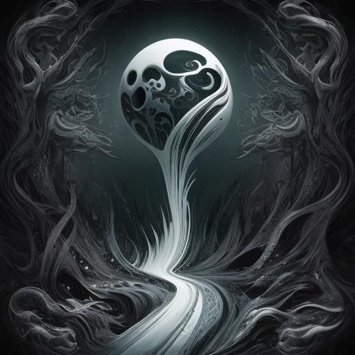 Abstract Black and White Surrealism Unveils Hidden Realms