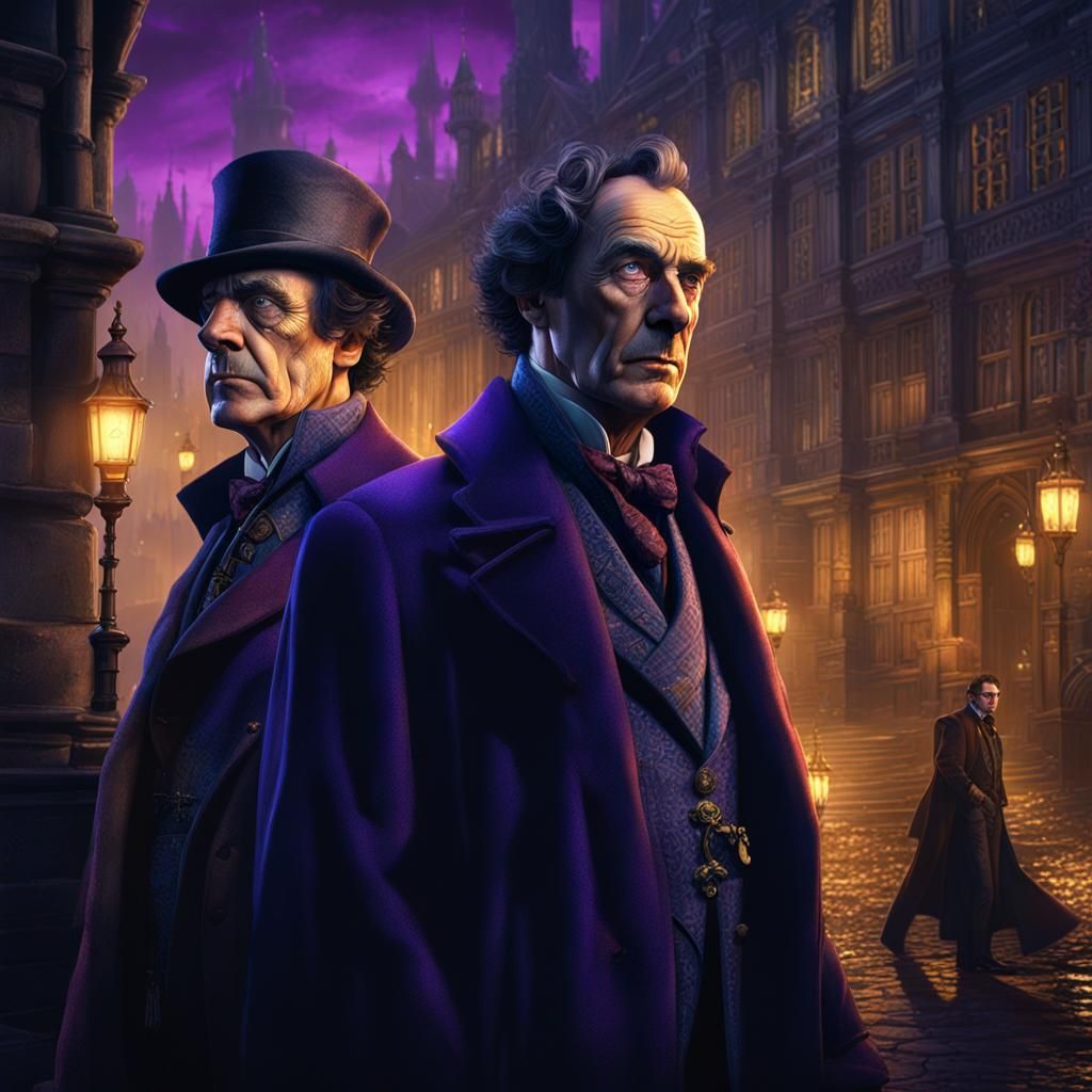 Sherlock Holmes in Haunted London Palace, Dark Fantasy Conce...