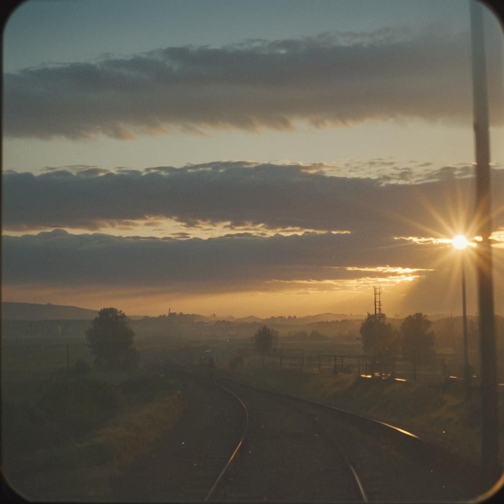 Morning Light Fills the Train Carriage