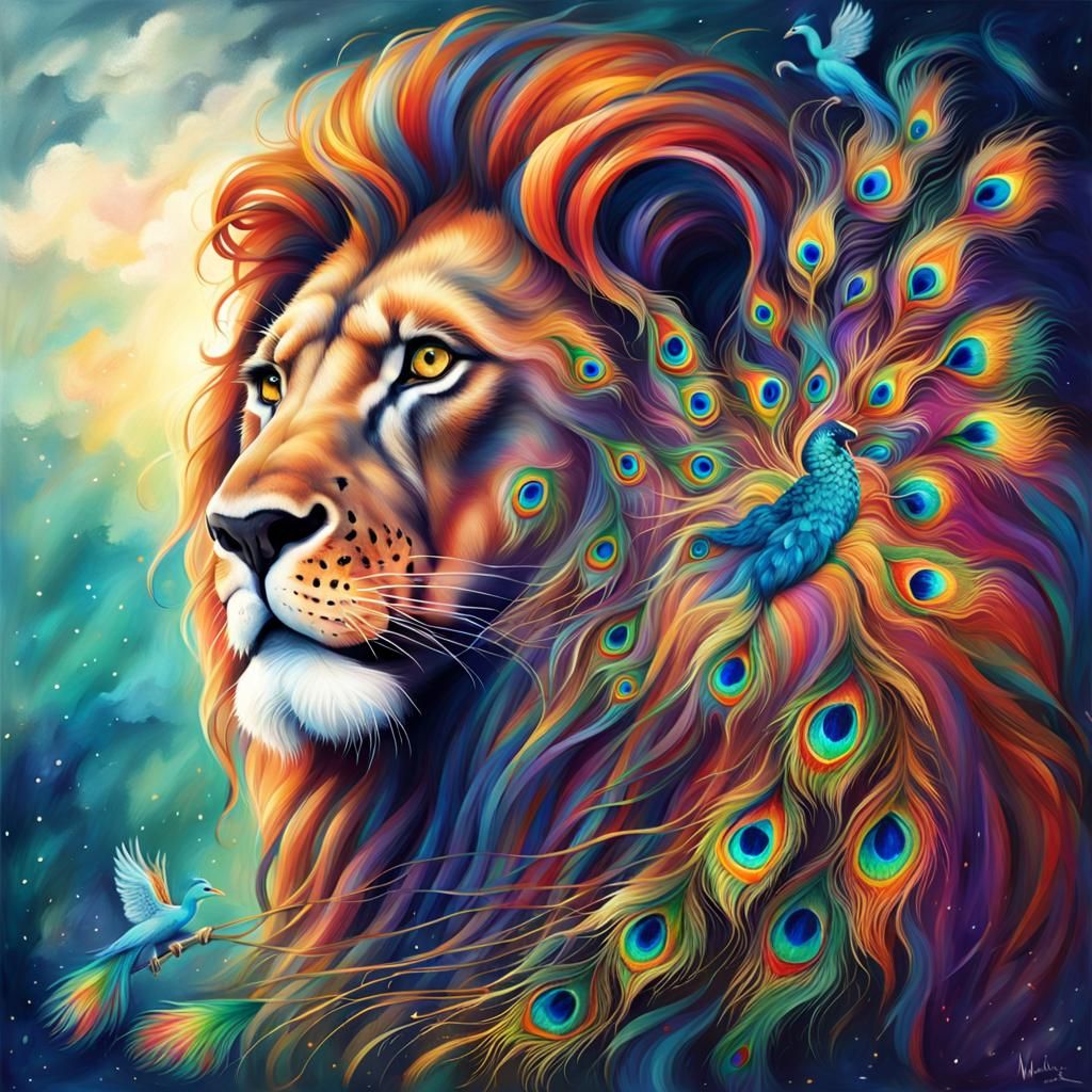 Goddess of Strength and Courage in Vibrant Colors