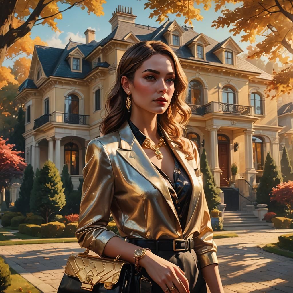 Luxurious Mafia Girl in Opulent Setting