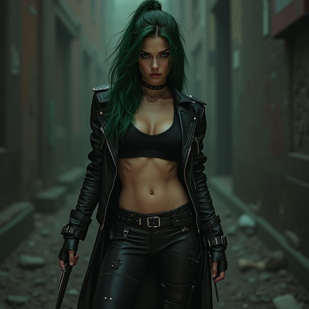 Hyperreal Irish Assassin in Black Leather