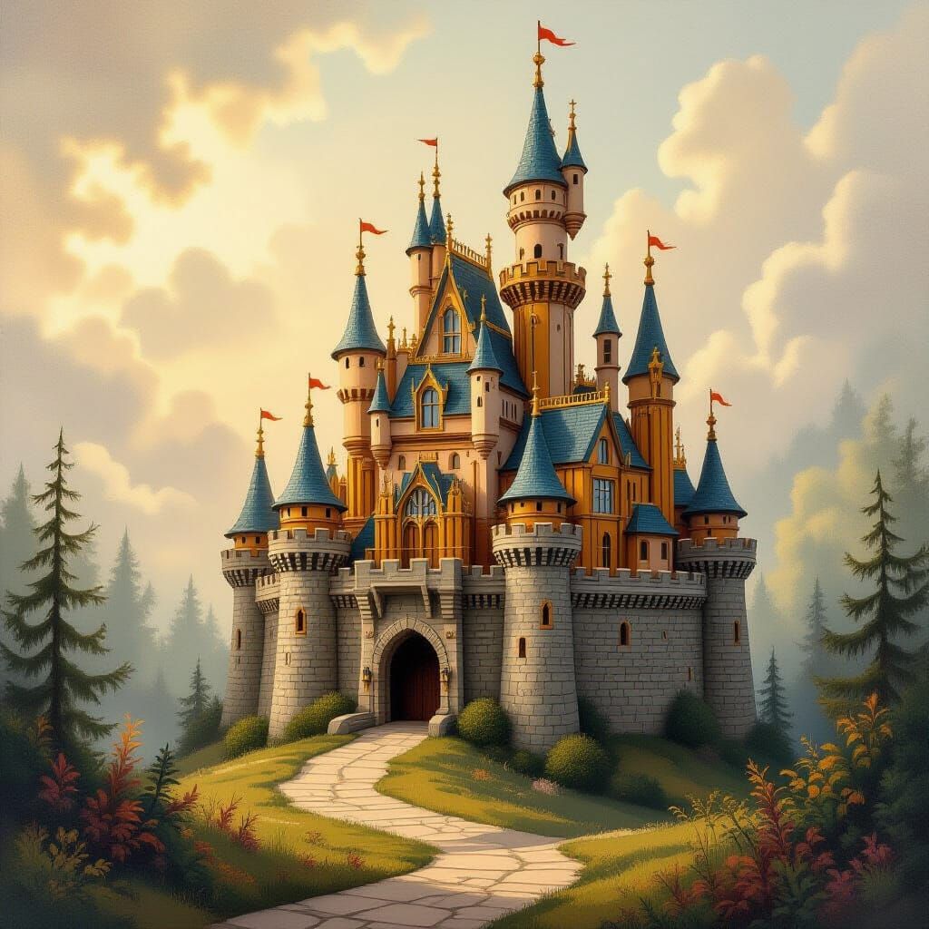 Enchanting Pencil Castle in Tranquil Nature's Embrace