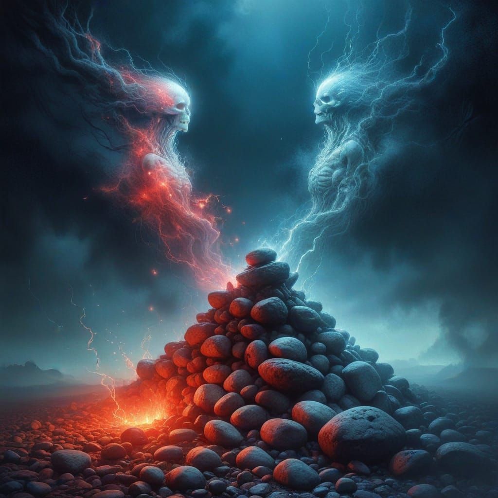 Ethereal Red Glow Pile Beckons the Unknown