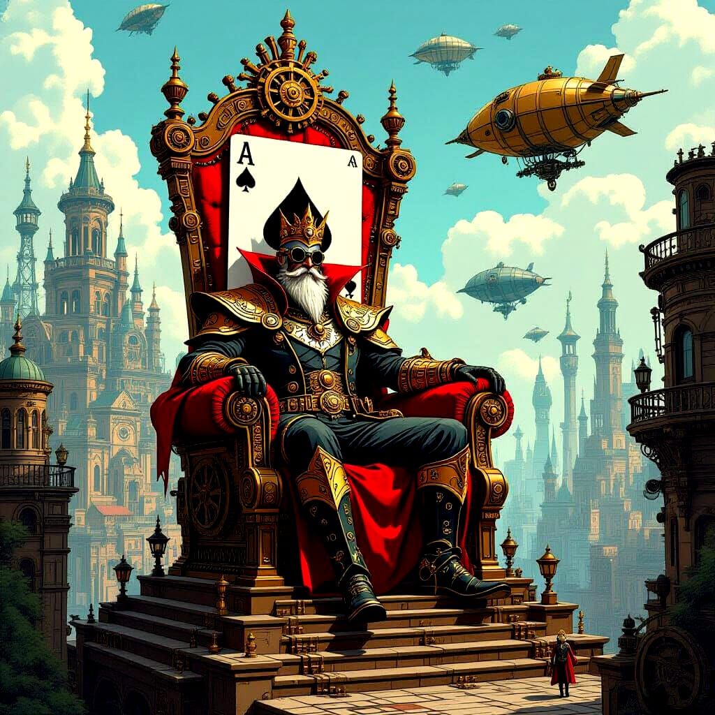 Steampunk King of Spades Rules Gear City