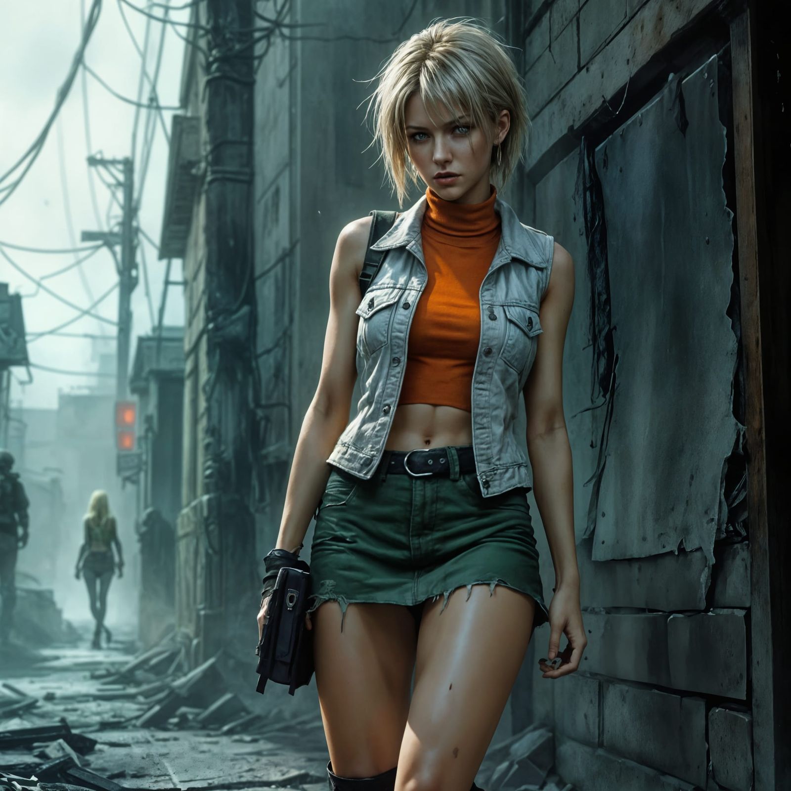 Eerie Silent Hill Scene by Luis Royo