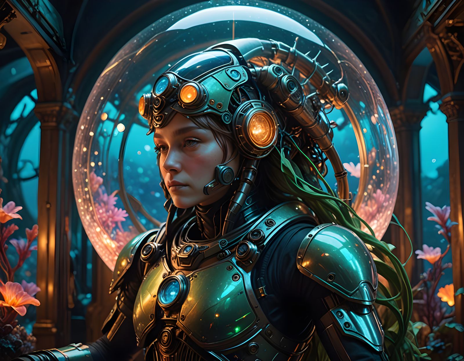 Alien Spaceship in Ocean Abyss: Sci-Fi Hyperrealism