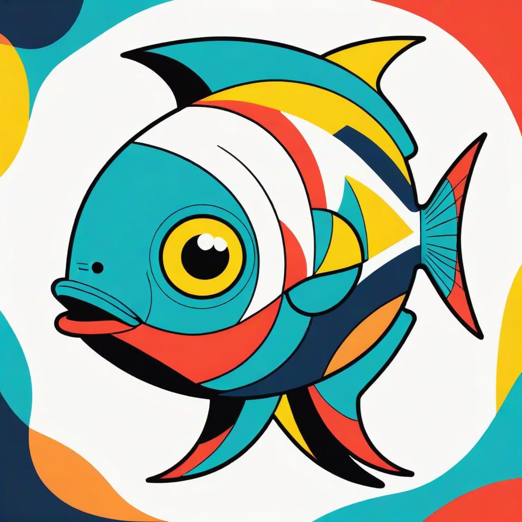 Abstract Vector Portrait of a Fish