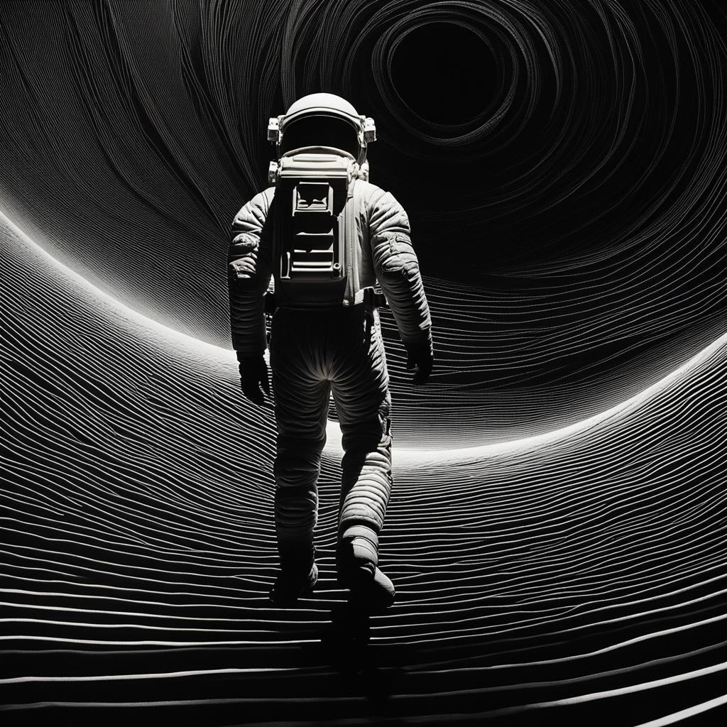 Surrealist Astronaut Plummets into Cosmic Void