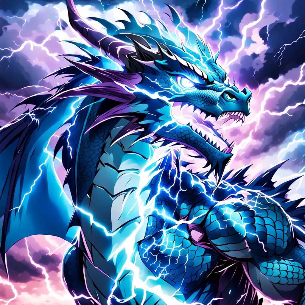 Electric Dragon Unleashes Fury in Stormy Skies