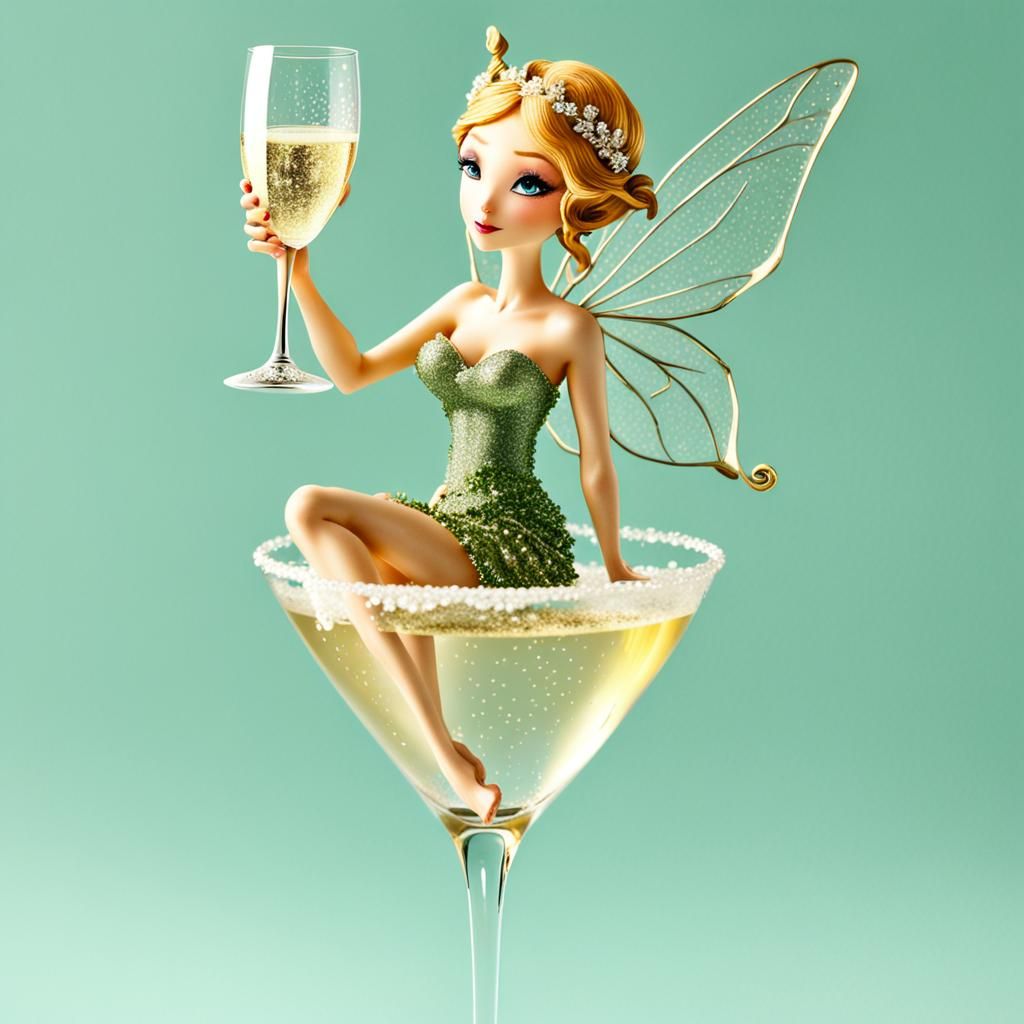 Whimsical Champagne Fairy