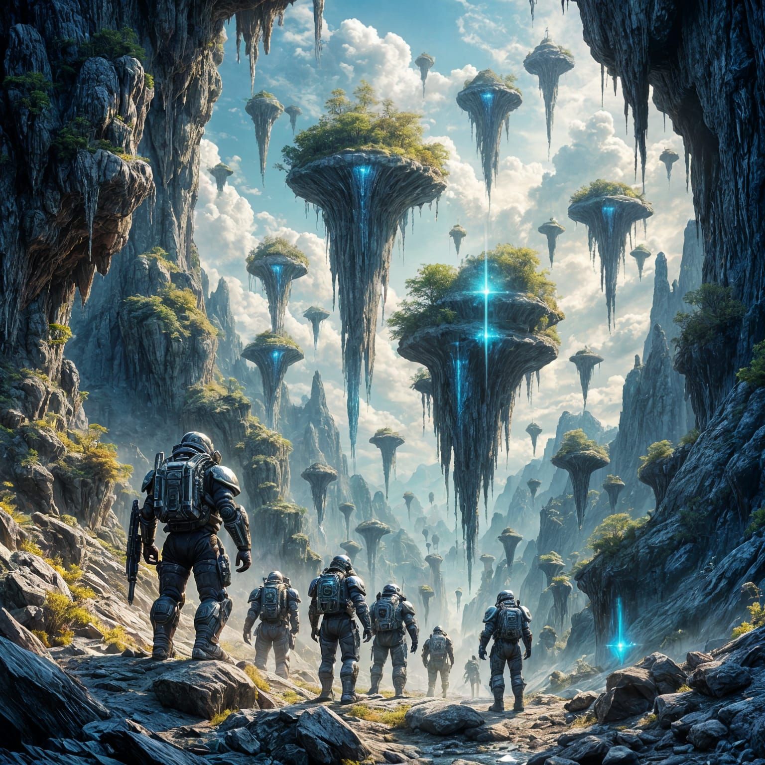 Space Marines Marvel at Alien Sky Islands