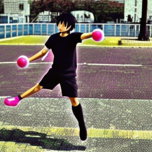 Vibrant Anime Kicks in Flaming Motion