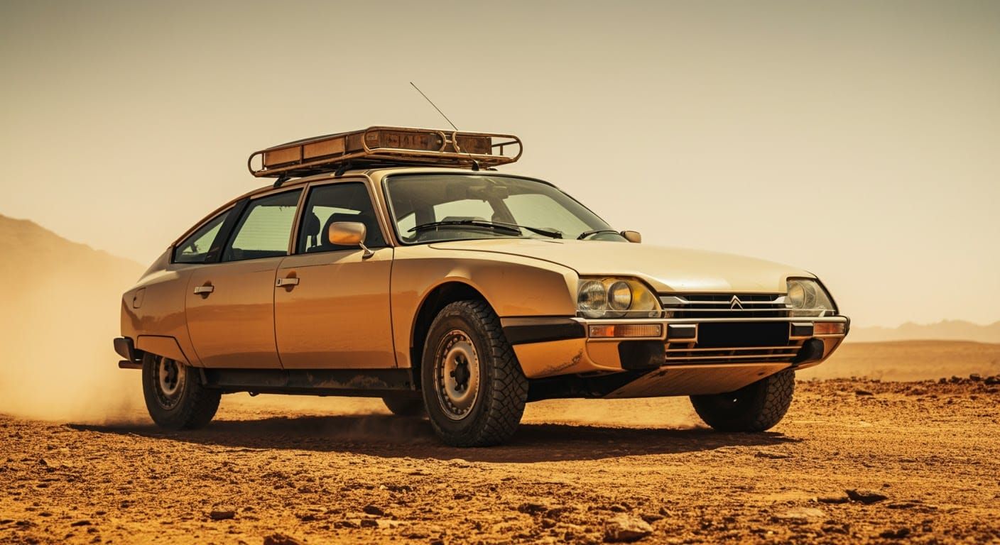 Rugged 4X4 Offroader in Desert Landscape