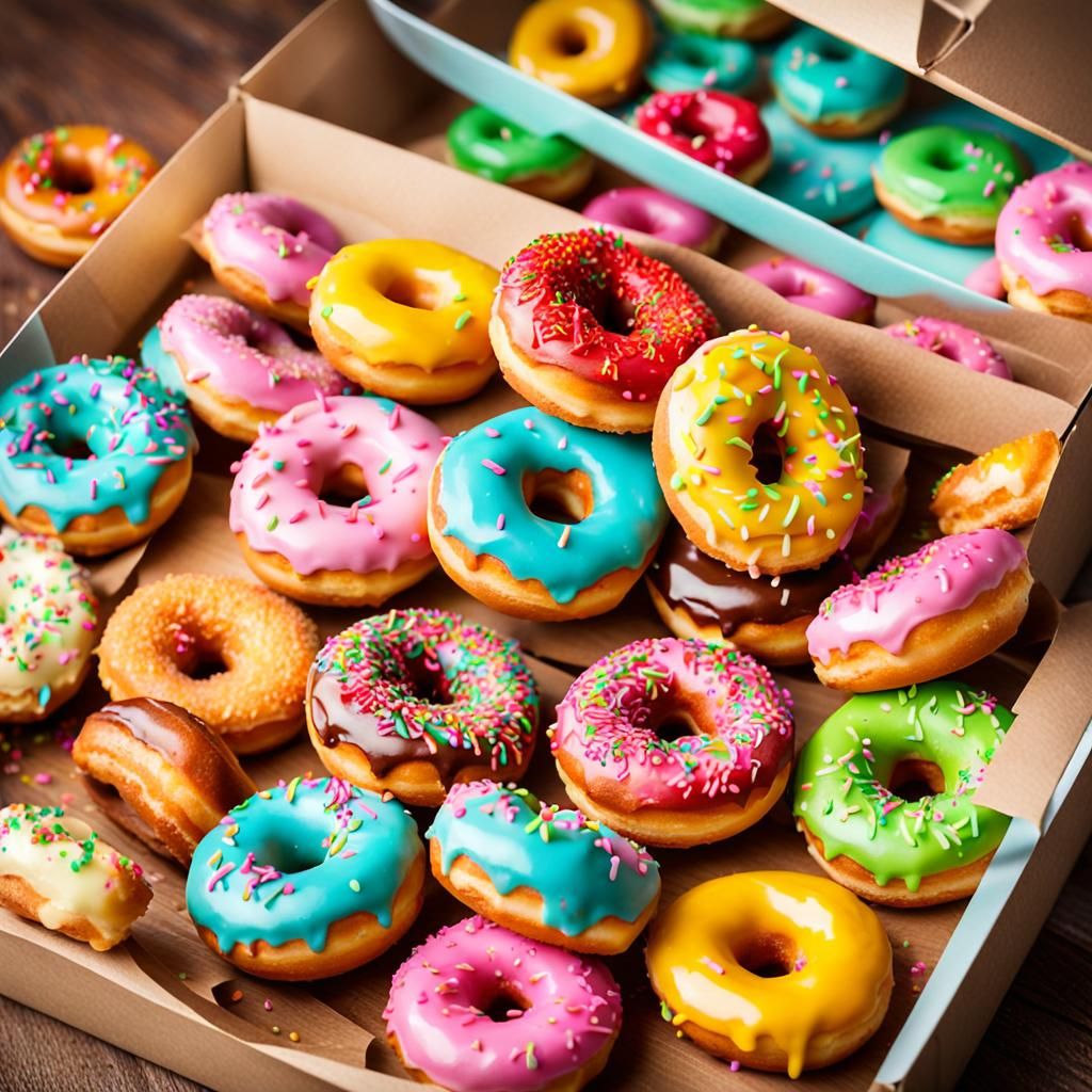 Vibrant Pastel Donuts Delight