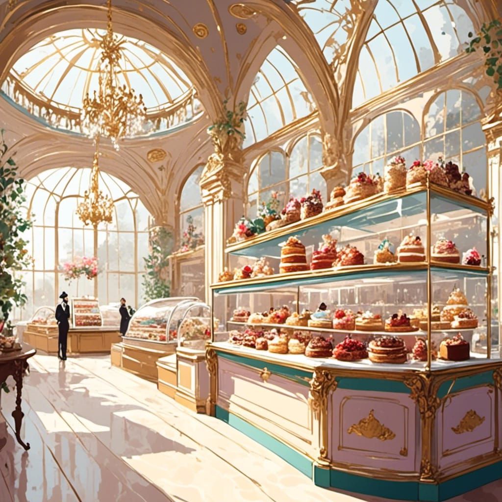 Parisian Pastry Shop in Whimsical Baroque Style