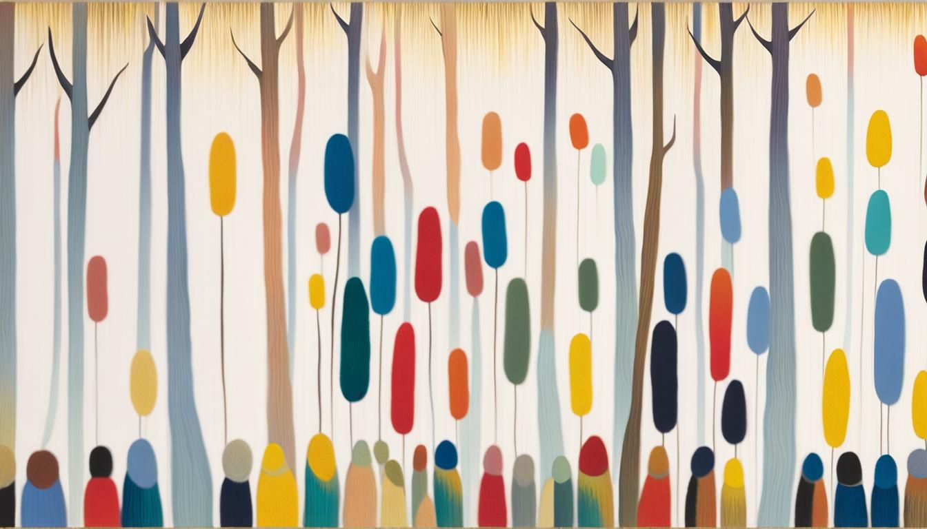 Vibrant Forest Goddess in a Colorful Headdress