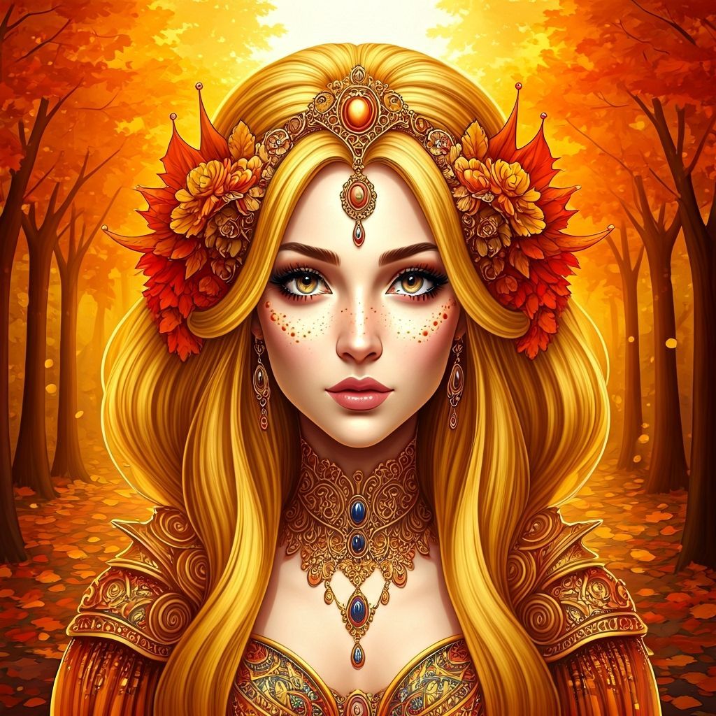 Whimsical Princess Snail in Autumn Market