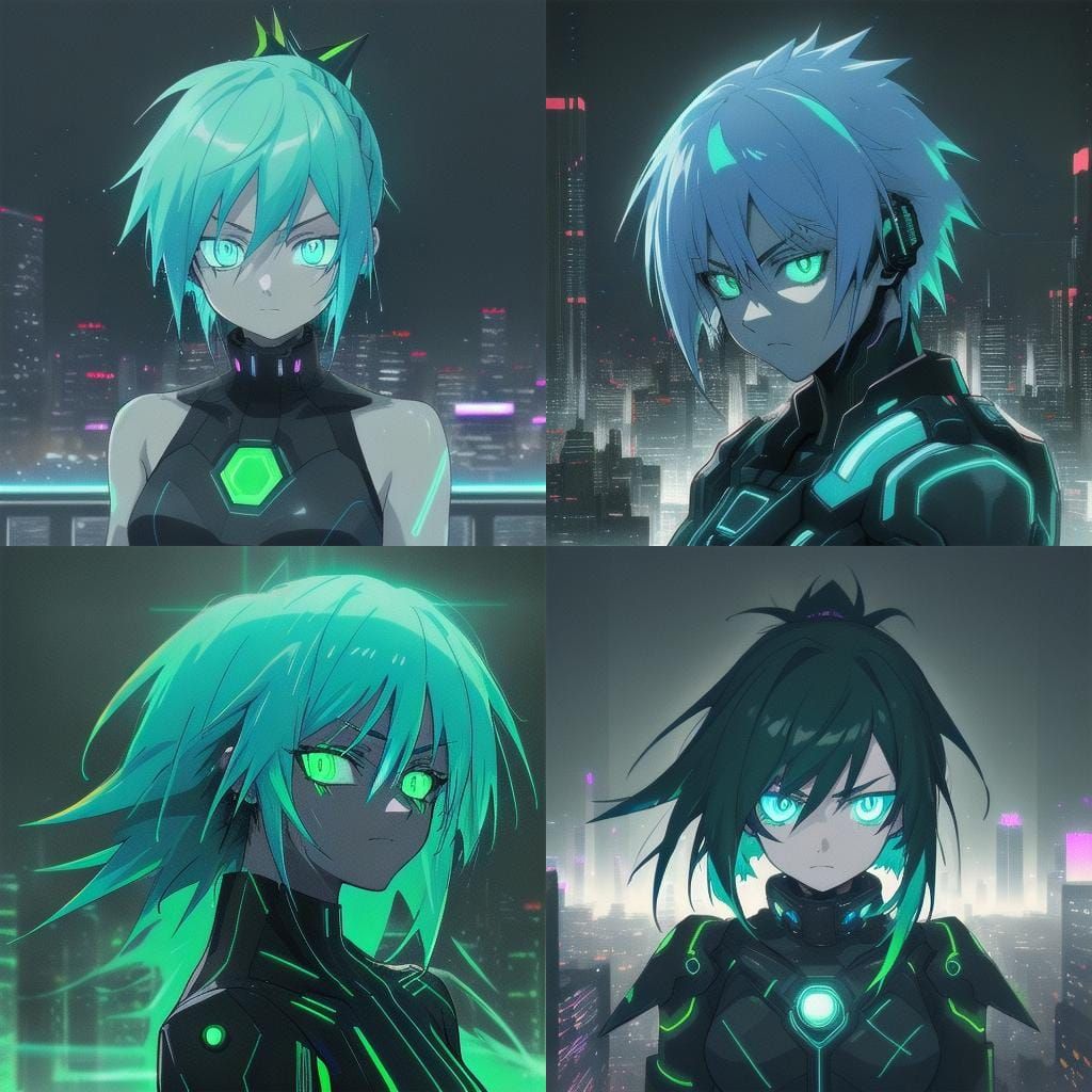 Cyberpunk Irish Warrior Girl in Neon City