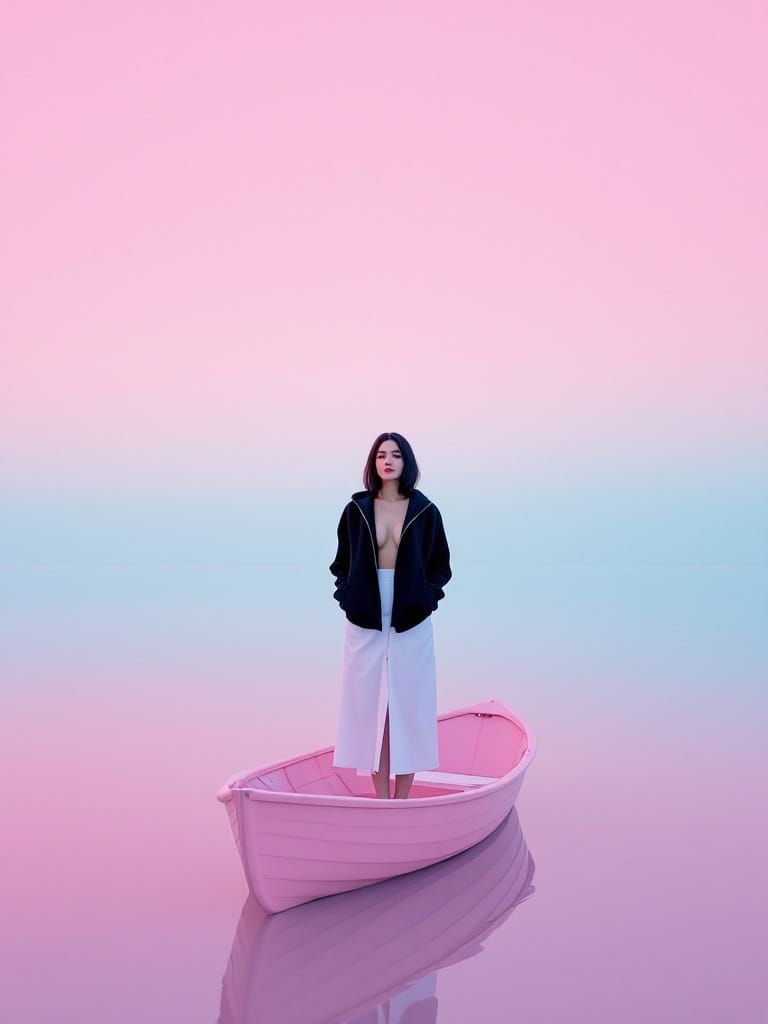 Surreal Fashion Portrait in Pastel Hues