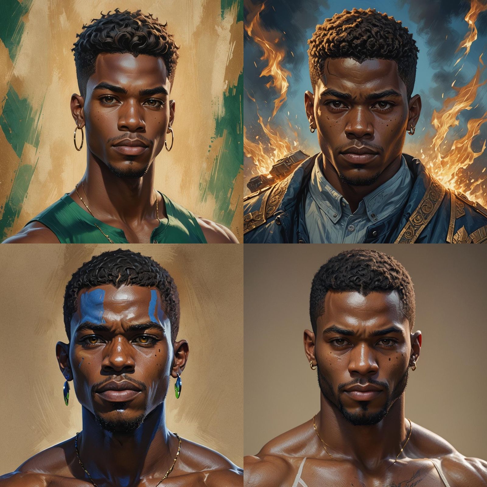 Young African American Male in Hyperdetailed Portrait