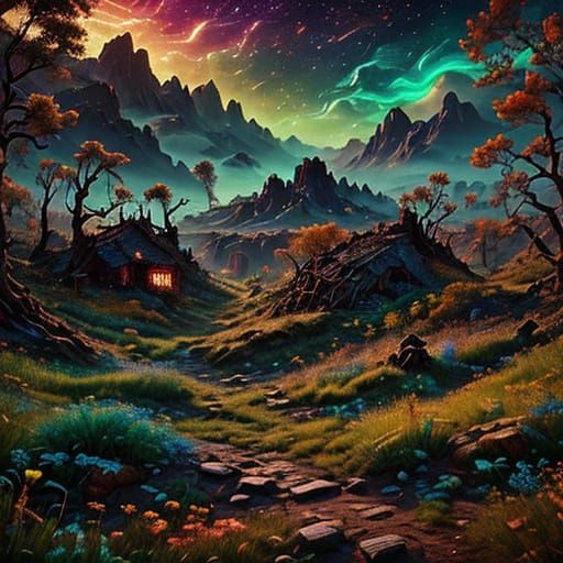 Post-Apocalyptic Celebration in Ruined City