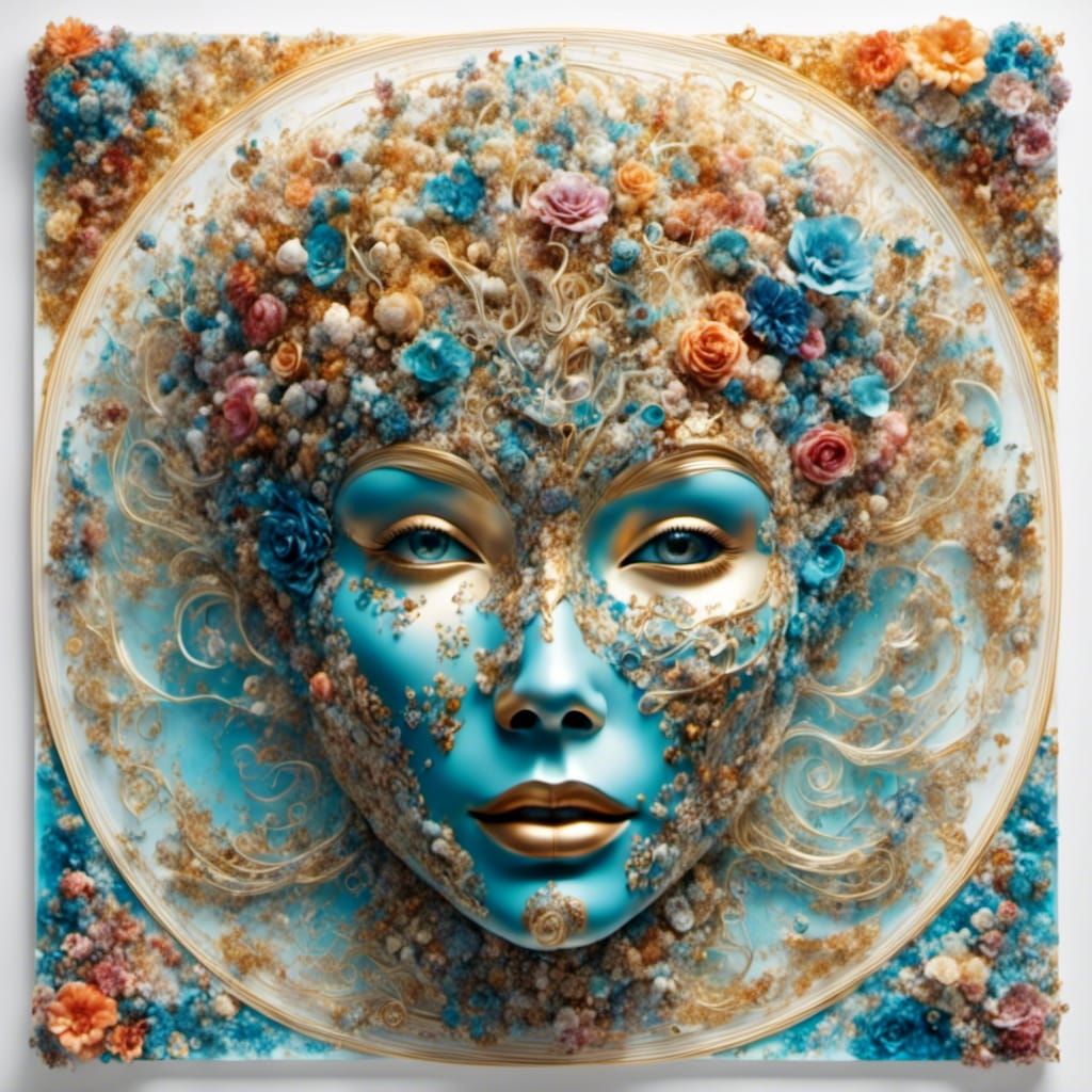 Surreal Glass Lady in Hyperrealistic Style