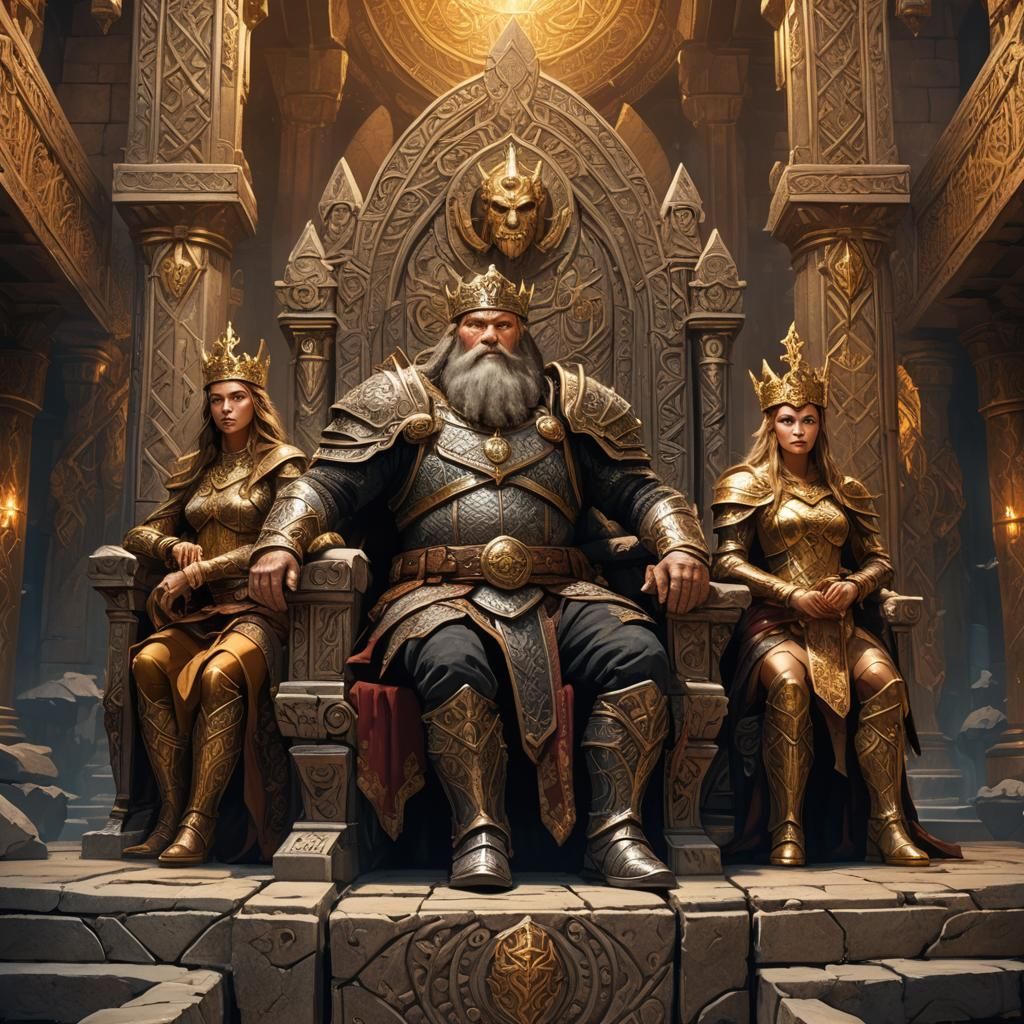 Majestic Norse Dwarven Castle in Regal Opulence