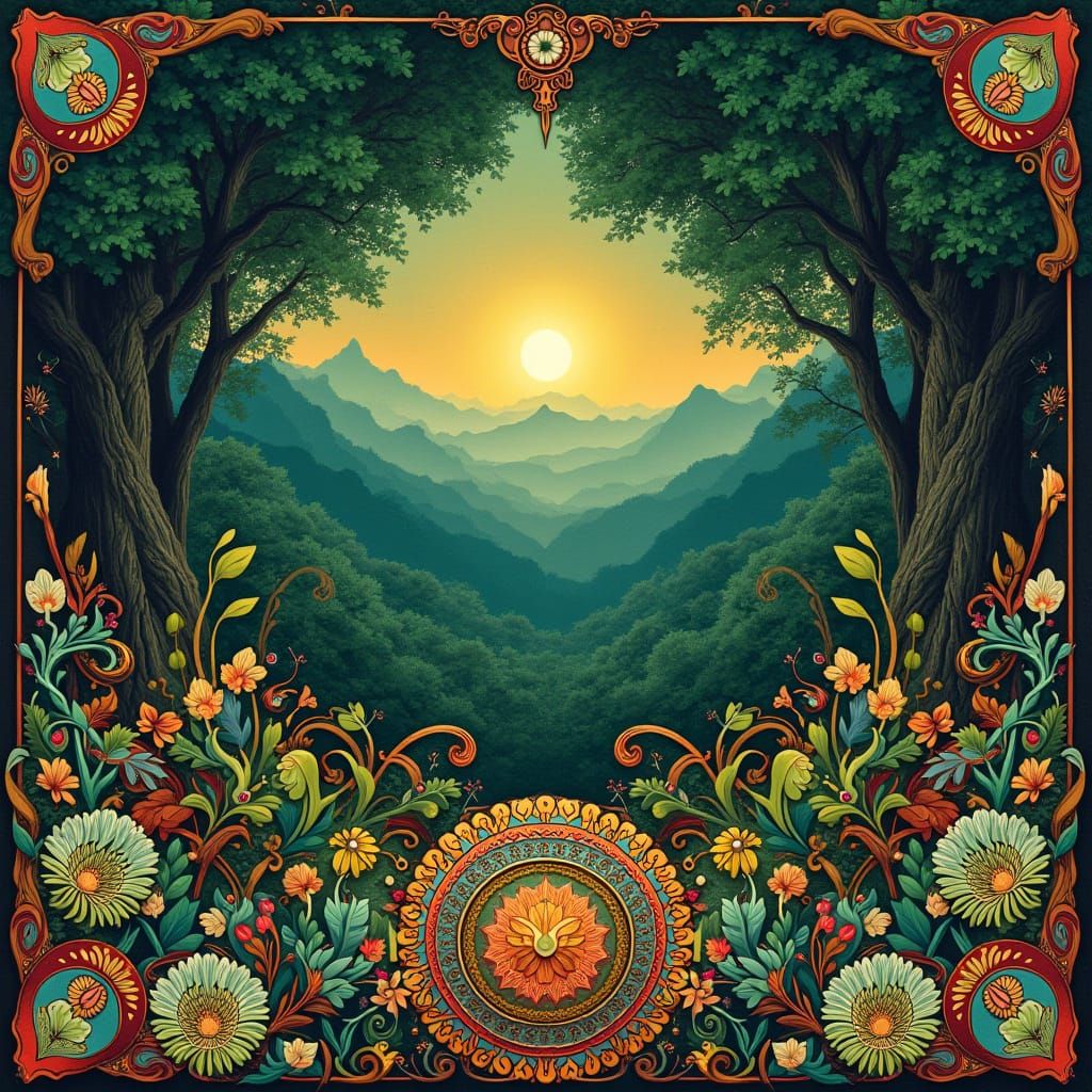 Whimsical Earthy Mandalas in Art Nouveau Style