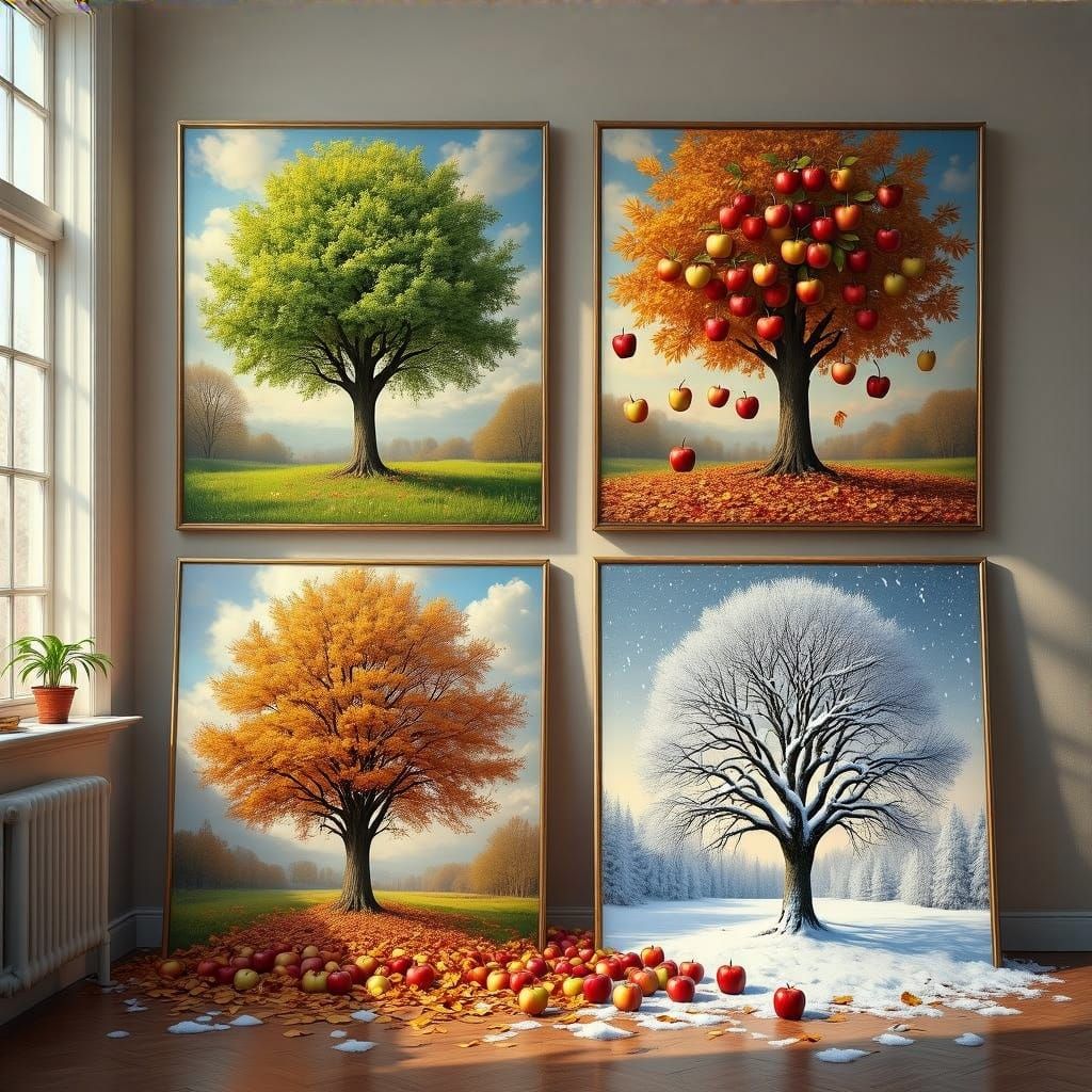 Seasonal Trees in Hyper-Realistic Digital Art