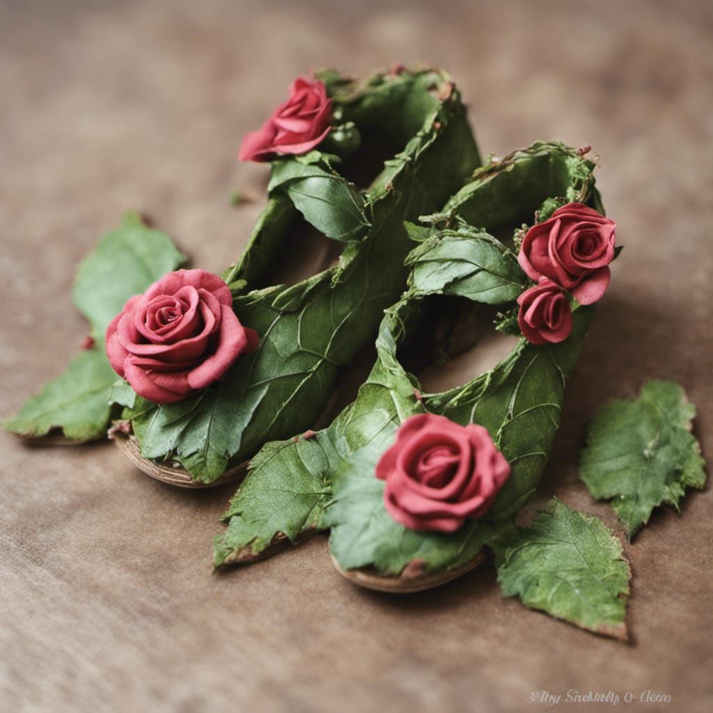 Enchanted Leaf and Rose Fairy Sandals