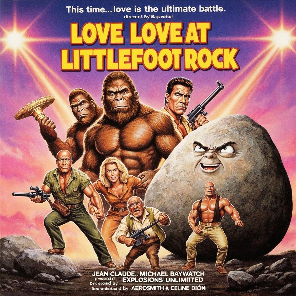 90s VHS Movie Poster: Bigfoot Action Comedy