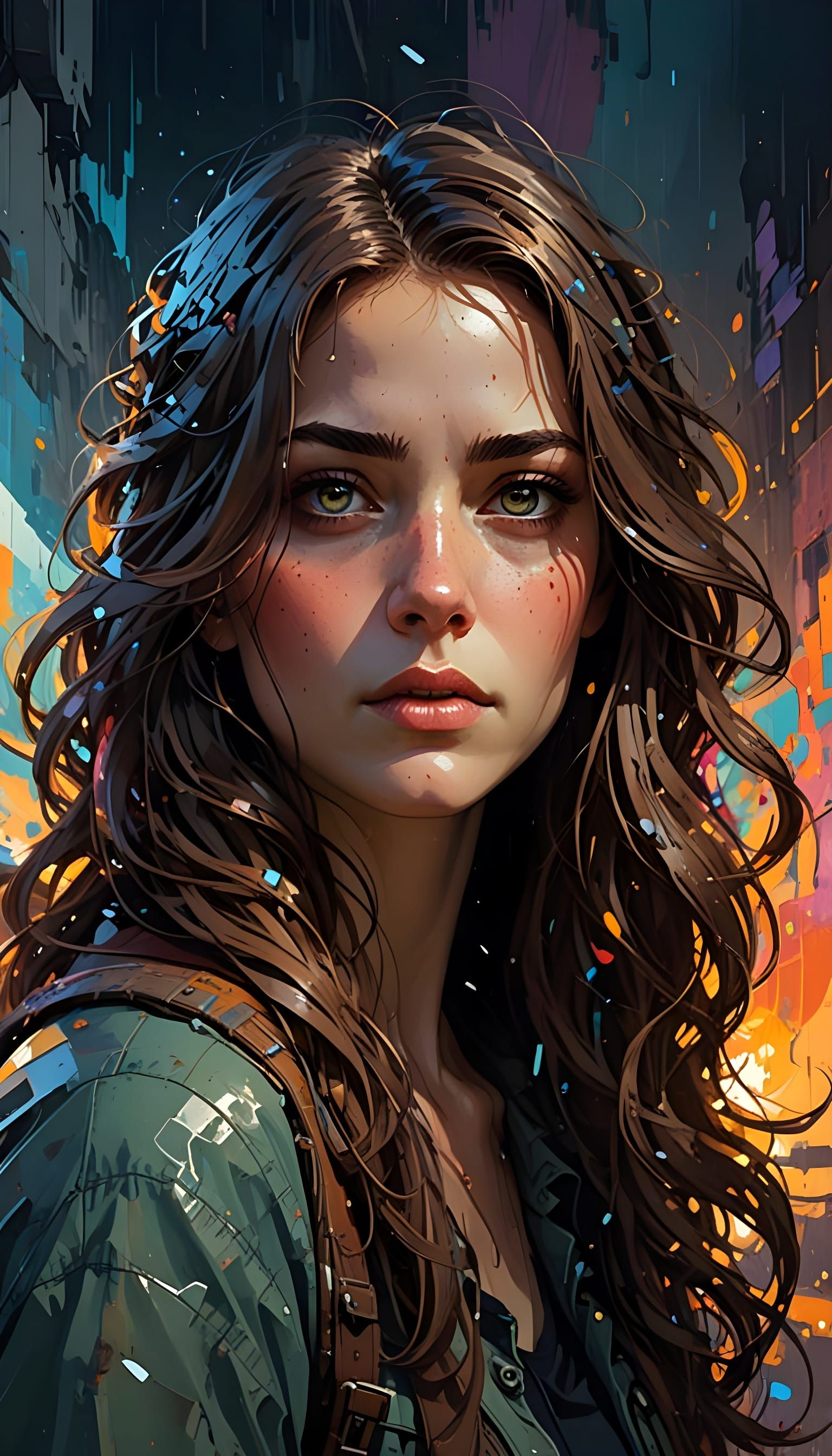 Hyperrealistic Woman in Mid-World Setting