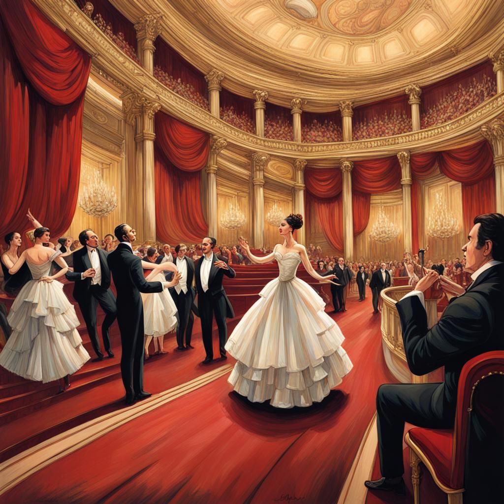 Elegant Opera Interiors and Glamorous Attire
