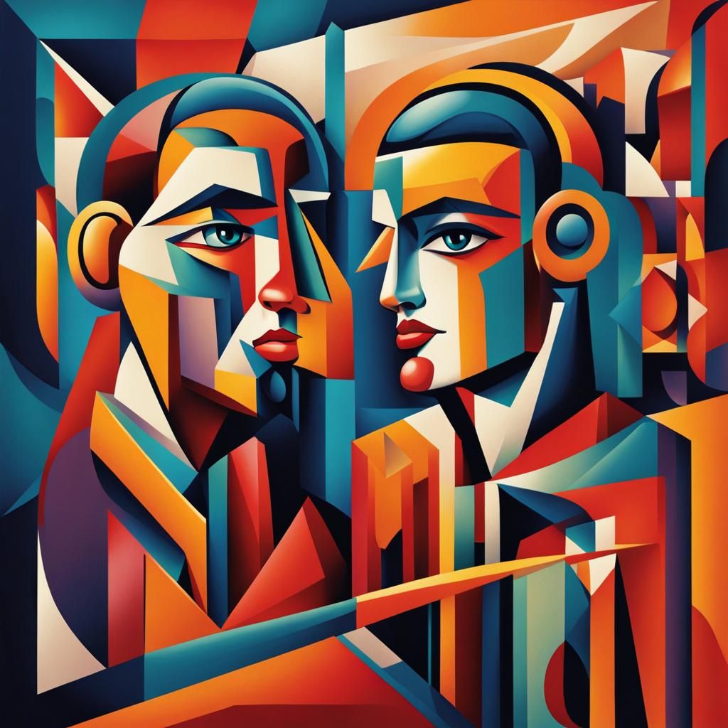 Divorced Amour and Psyché - A Cubist Masterpiece