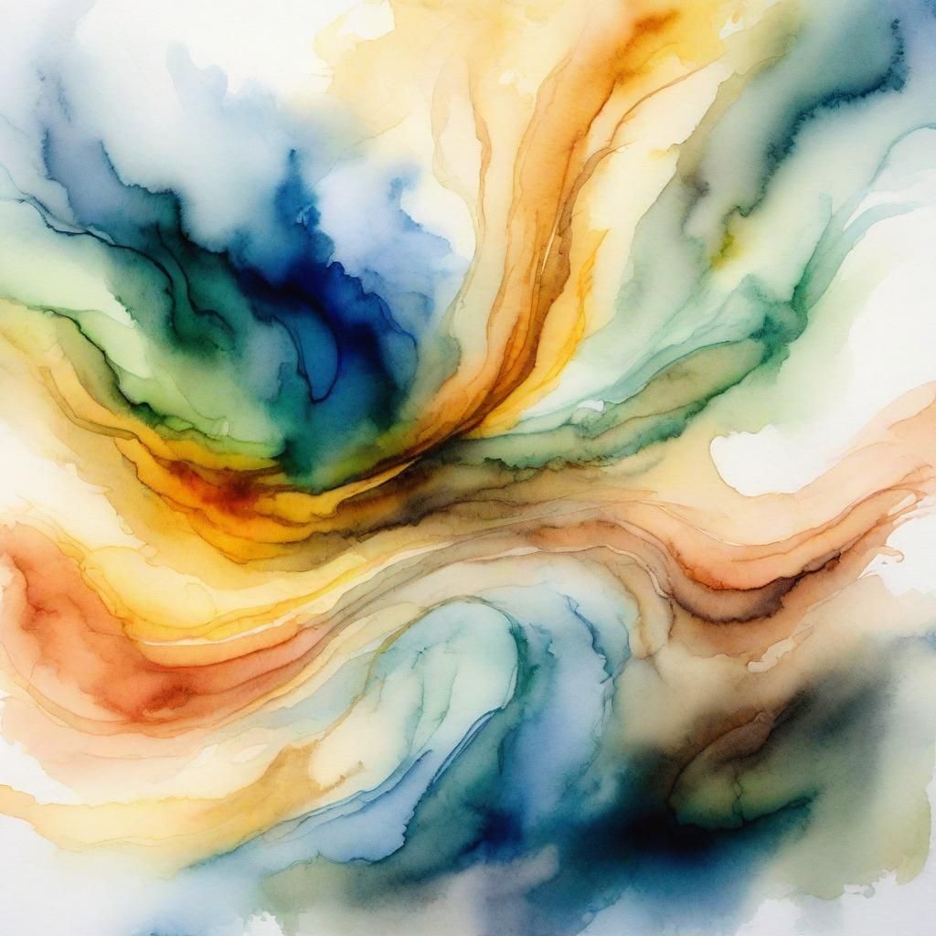 Soft Focus Watercolor Dance of Turbulent Emotions