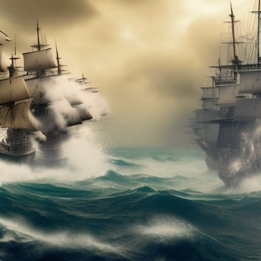 Epic Oceanic Confrontation: Pirates vs. English Navy in a St...