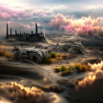 Wasteland of Withered Hope in a Dystopian Landscape