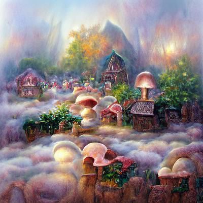 little mushroom village