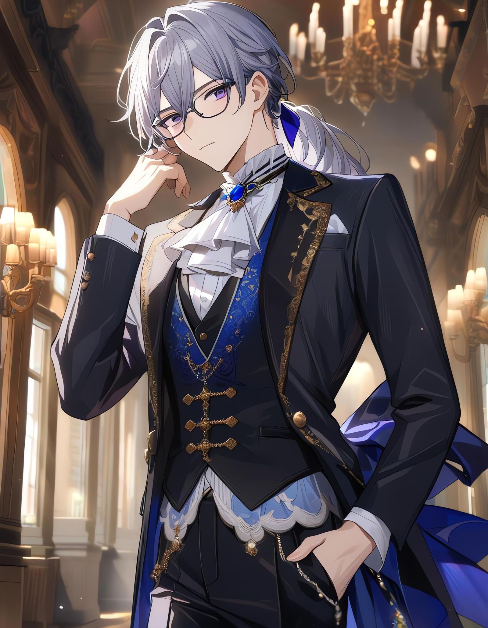 Elegant Prince in Rococo Attire