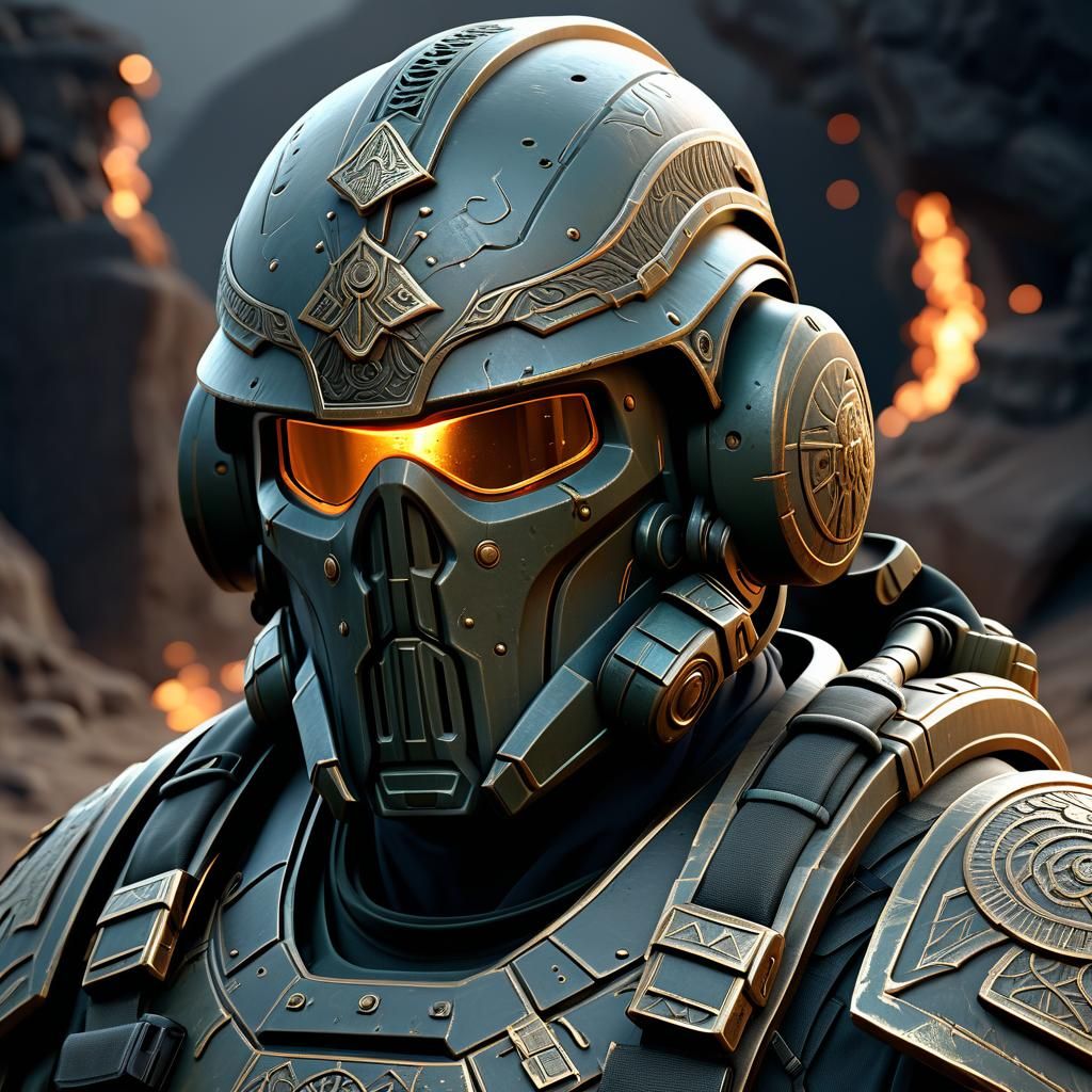 Cyberpunk Warrior in Advanced Tactical Gear