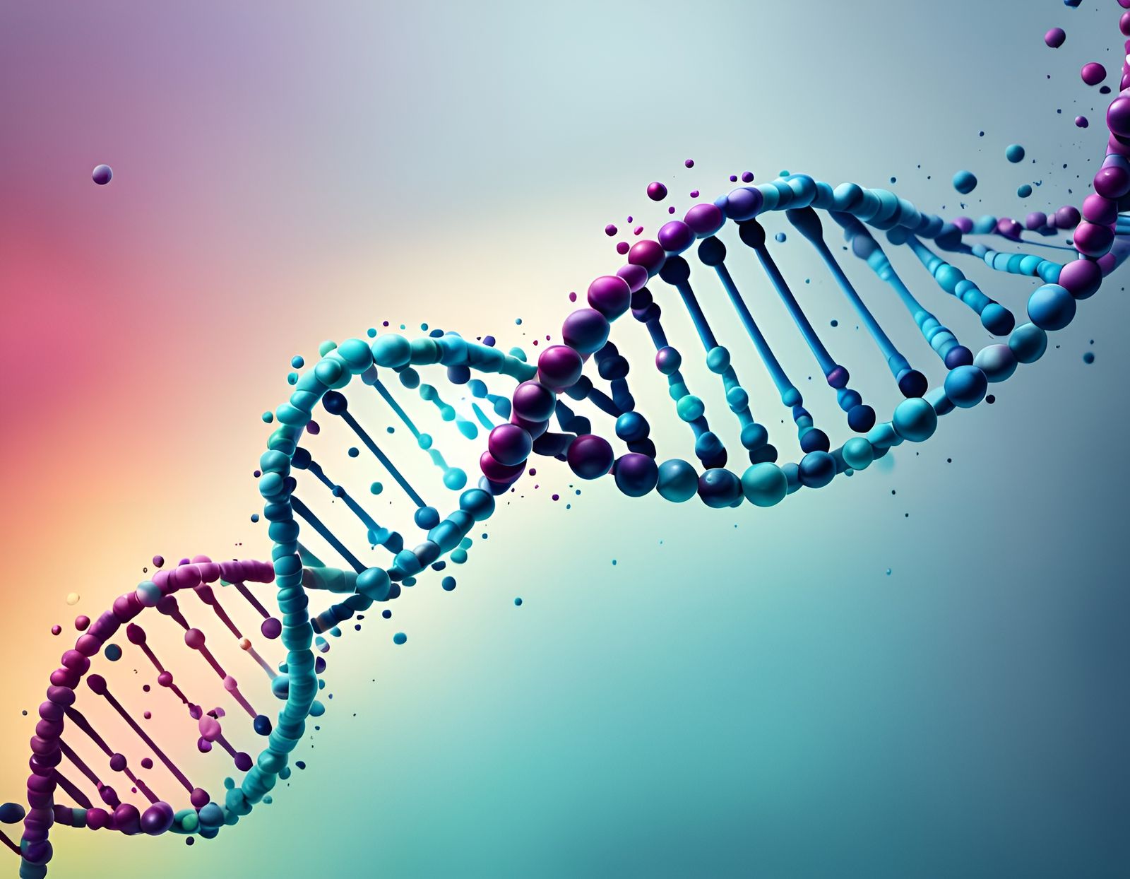 DNA Strip in Vibrant Hyperrealistic Splash Art