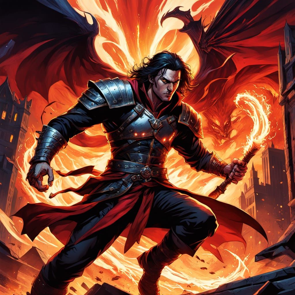 Vampire Warrior Unleashes Fury in Epic Battle Scene