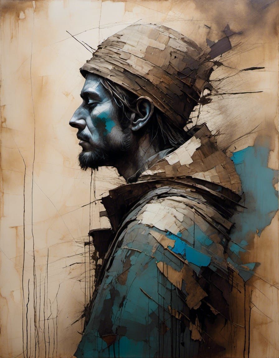 Hopeful Man Contemplating Future in Vibrant Painterly Style