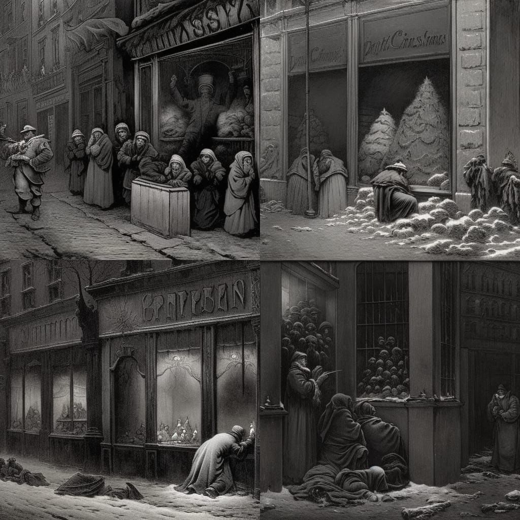 A City's Duality: Jubilation and Sorrow on a Christmas Eve