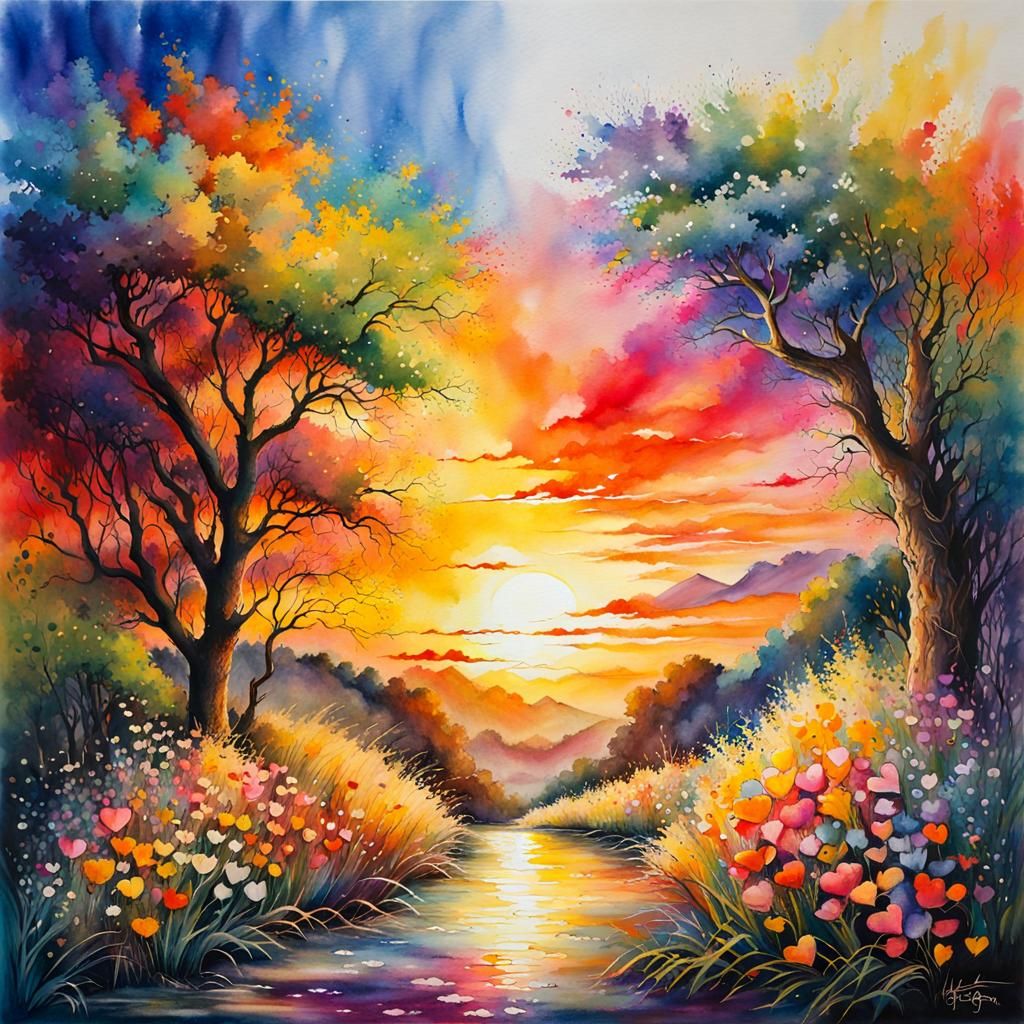 Colorful Painting Landscape