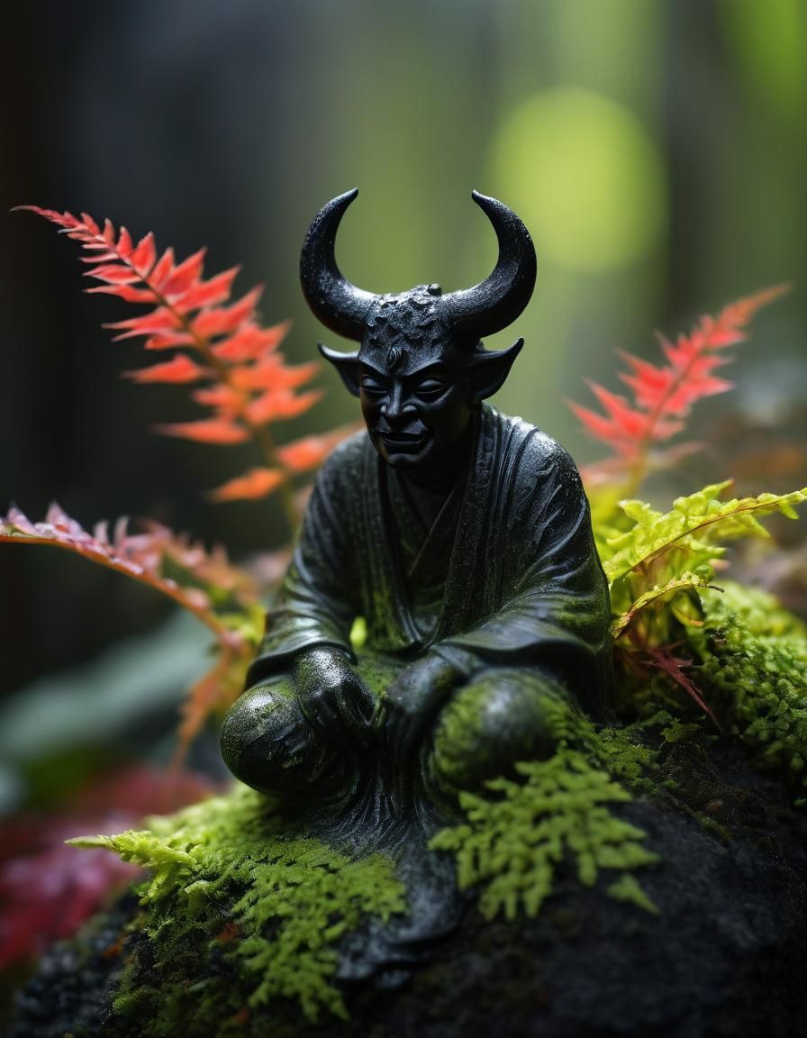 Crying Devil Embossed in Polished Soapstone